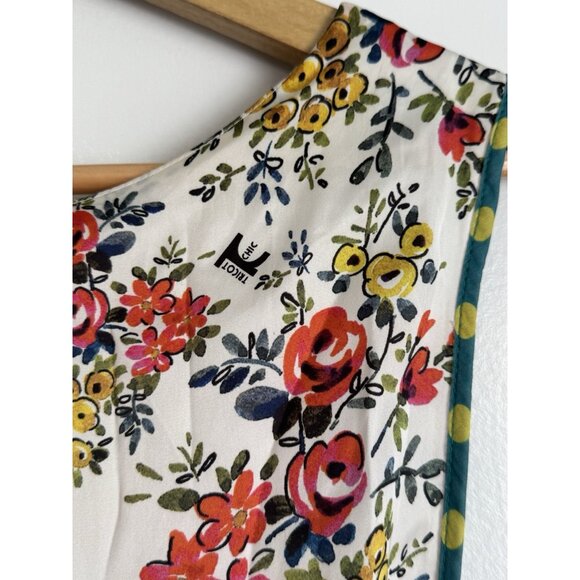 Tricot Chic Patchwork Sleeveless Tiered Midi Babydoll Dress 8 Boho Cottagecore - Picture 6 of 13